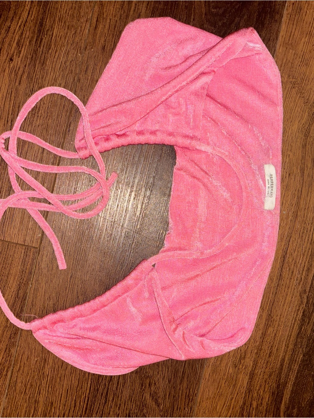 Peppermayo Pink Tie Halter Bra Crop Top